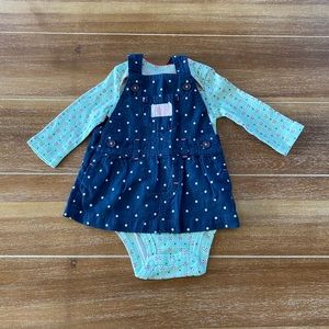 NWOT Carter’s onesie and jumper 2-piece set